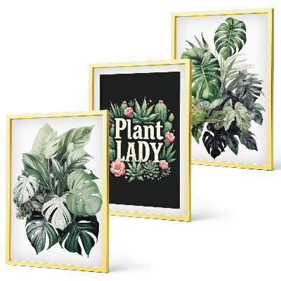 Cadre photo mural Plantes tropicales, la dame aux plantes