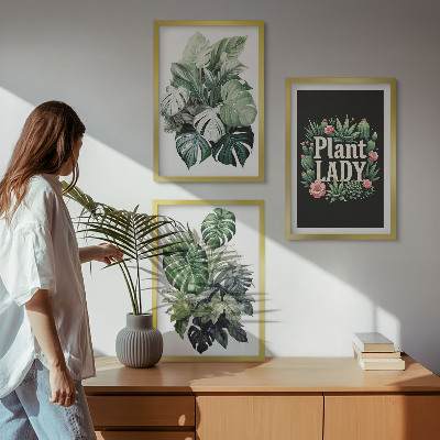 Cadre photo mural Plantes tropicales, la dame aux plantes