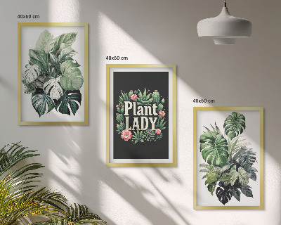 Cadre photo mural Plantes tropicales, la dame aux plantes
