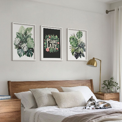 Cadre photo mural Plantes tropicales, la dame aux plantes