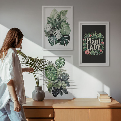 Cadre photo mural Plantes tropicales, la dame aux plantes