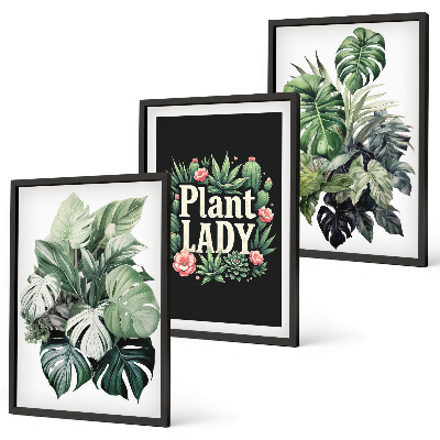 Cadre photo mural Plantes tropicales, la dame aux plantes