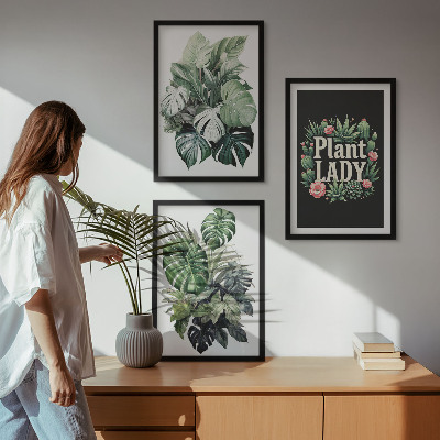 Cadre photo mural Plantes tropicales, la dame aux plantes