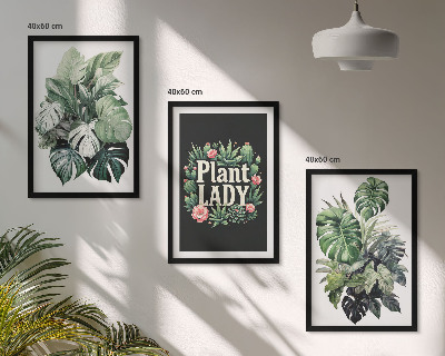 Cadre photo mural Plantes tropicales, la dame aux plantes