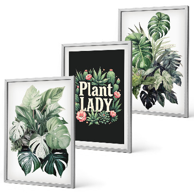 Cadre photo mural Plantes tropicales, la dame aux plantes
