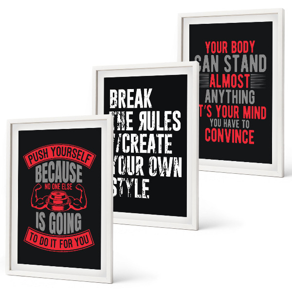 Lot de 3 tableaux pour salon Motivation, formation, développement personnel