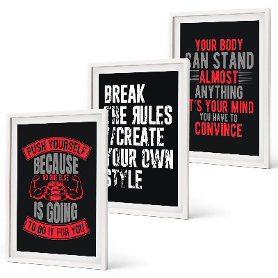 Lot de 3 tableaux pour salon Motivation, formation, développement personnel