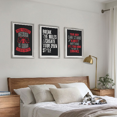 Lot de 3 tableaux pour salon Motivation, formation, développement personnel