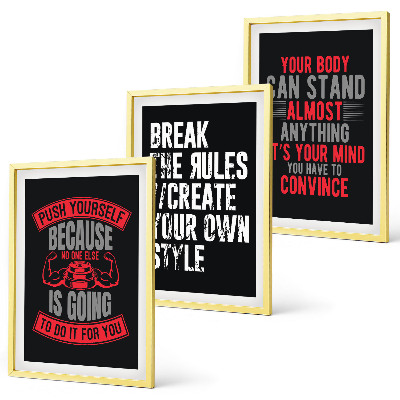 Lot de 3 tableaux pour salon Motivation, formation, développement personnel