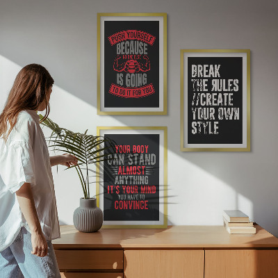 Lot de 3 tableaux pour salon Motivation, formation, développement personnel