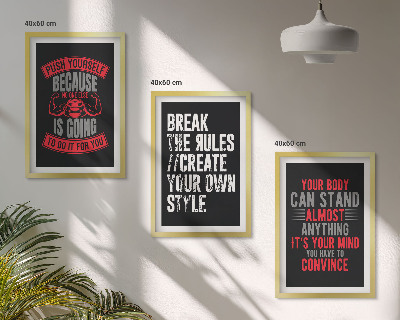 Lot de 3 tableaux pour salon Motivation, formation, développement personnel