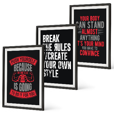 Lot de 3 tableaux pour salon Motivation, formation, développement personnel