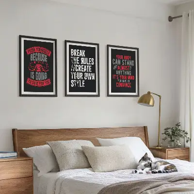 Lot de 3 tableaux pour salon sur le thème de la motivation, la formation et le développement personnel