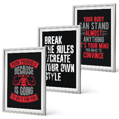 Lot de 3 tableaux pour salon Motivation, formation, développement personnel
