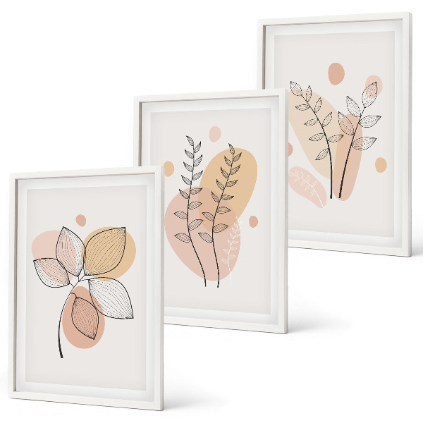 Cadre photo mural Dessins de plantes au pastel