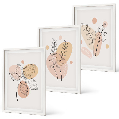 Cadre photo mural Dessins de plantes au pastel