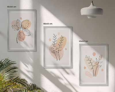 Cadre photo mural Dessins de plantes au pastel