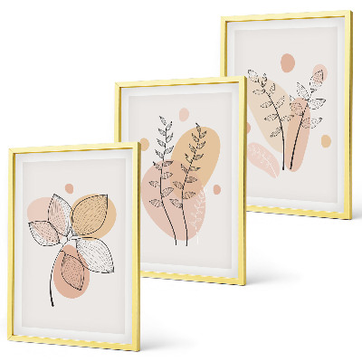 Cadre photo mural Dessins de plantes au pastel