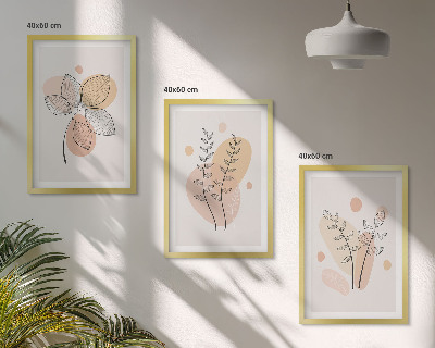 Cadre photo mural Dessins de plantes au pastel