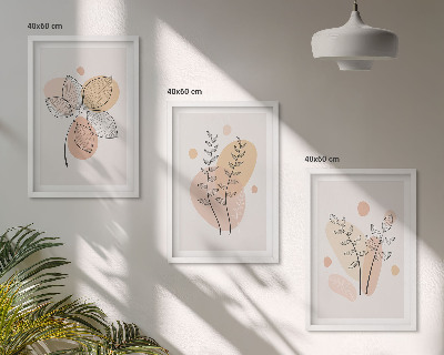 Cadre photo mural Dessins de plantes au pastel