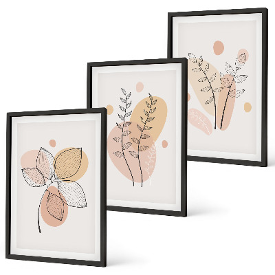 Cadre photo mural Dessins de plantes au pastel