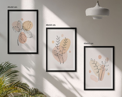 Cadre photo mural Dessins de plantes au pastel