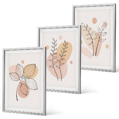 Cadre photo mural Dessins de plantes au pastel