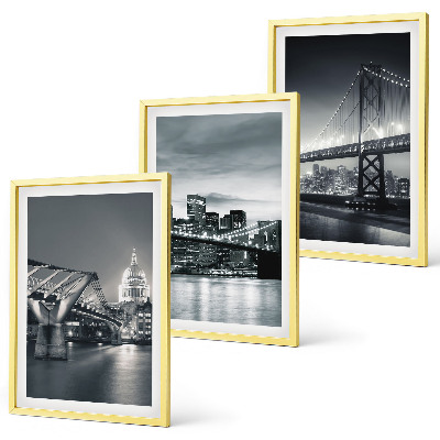 Lot de 3 tableaux pour salon Ponts, architecture urbaine, gris