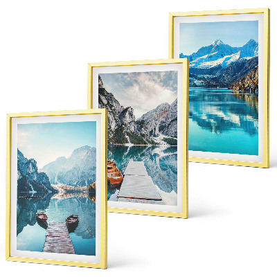 Cadre photo mural Reflets des bateaux sur les lacs de montagne