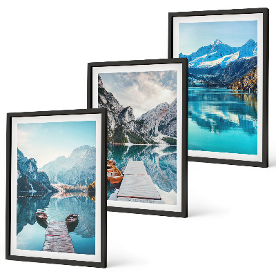 Cadre photo mural Reflets des bateaux sur les lacs de montagne