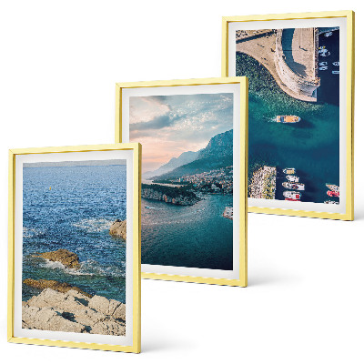 Lot de 3 tableaux pour salon Vues sur la mer, falaises, ports