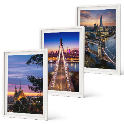 Cadre photo mural Vues de ponts et de couchers de soleil