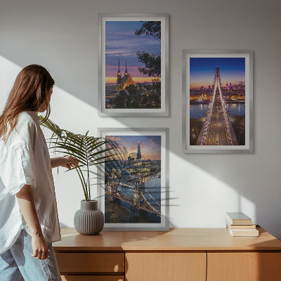 Cadre photo mural Vues de ponts et de couchers de soleil