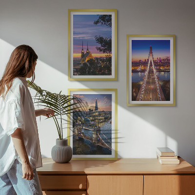 Cadre photo mural Vues de ponts et de couchers de soleil