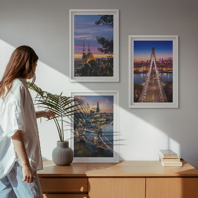 Cadre photo mural Vues de ponts et de couchers de soleil