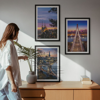 Cadre photo mural Vues de ponts et de couchers de soleil