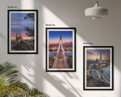 Cadre photo mural Vues de ponts et de couchers de soleil