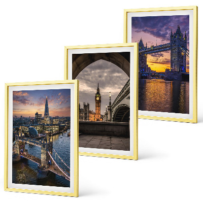 Lot de 3 tableaux pour salon Ponts de la ville tours d'horloge