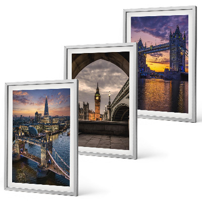 Lot de 3 tableaux pour salon Ponts de la ville tours d'horloge