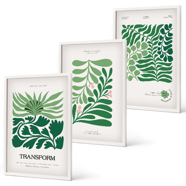 Cadre photo mural Formes de plantes à feuilles vertes