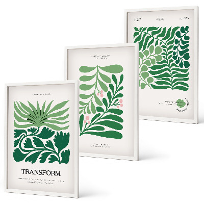 Cadre photo mural Formes de plantes à feuilles vertes