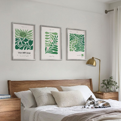 Cadre photo mural Formes de plantes à feuilles vertes