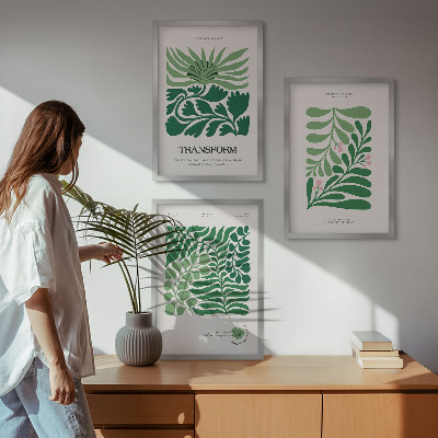 Cadre photo mural Formes de plantes à feuilles vertes
