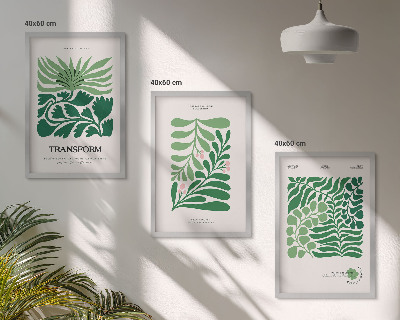 Cadre photo mural Formes de plantes à feuilles vertes