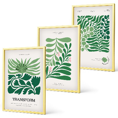 Cadre photo mural Formes de plantes à feuilles vertes