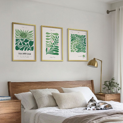 Cadre photo mural Formes de plantes à feuilles vertes