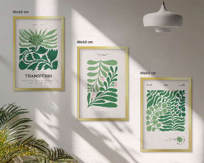 Cadre photo mural Formes de plantes à feuilles vertes