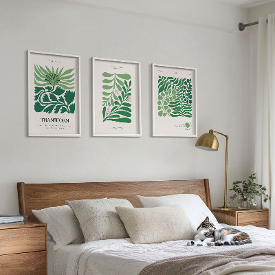 Cadre photo mural Formes de plantes à feuilles vertes