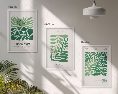 Cadre photo mural Formes de plantes à feuilles vertes