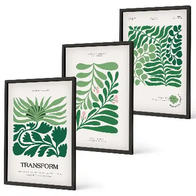 Cadre photo mural avec motif de feuilles vertes